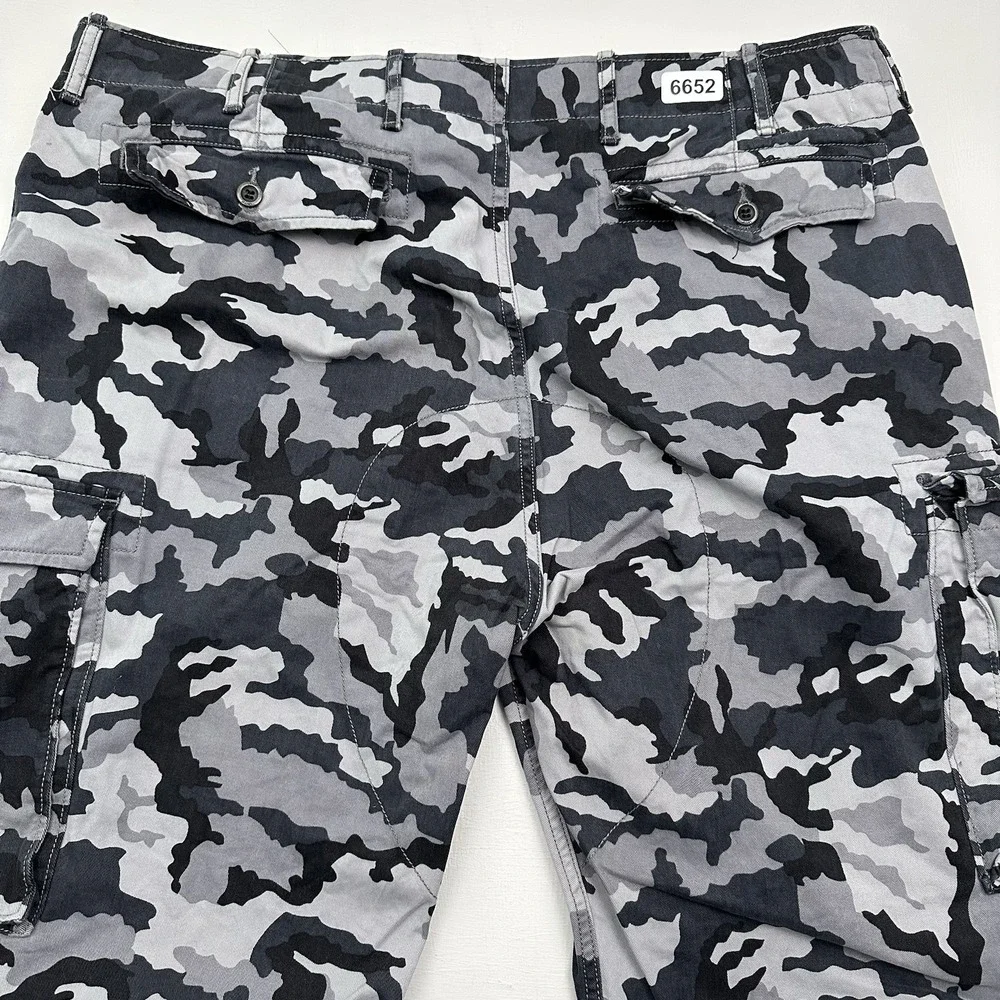 Y2K Levi's Camo Cargo Pants Mens 40x32 Gray Black Straight Fit Cotton Skater